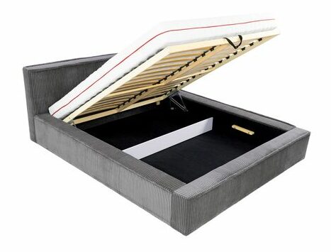 Manželská postel 160 cm Gretty S (tmavě šedá) (s roštem) (s úl. prostorem)