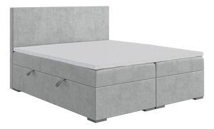 Boxspring postel 160 cm Lemmy (šedá) (s matrací a úl. prostorem)