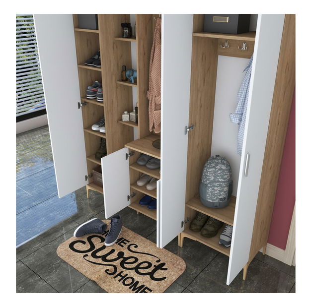 Předsíň Emily 21 (se zrcadlem) (ořech + bílá)