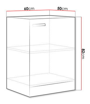 Dolní kuchyňská skříňka Milo 60 D 1F BB (šedá + bílý lesk)