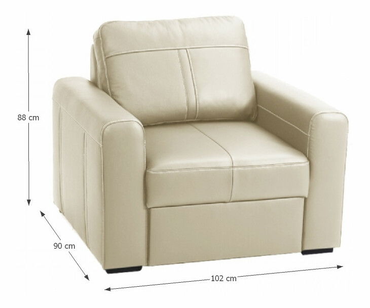 Kožené křeslo Paso cream