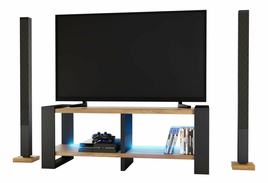 TV stolek Nicolas (dub craft) (s RGB LED osvětlením)