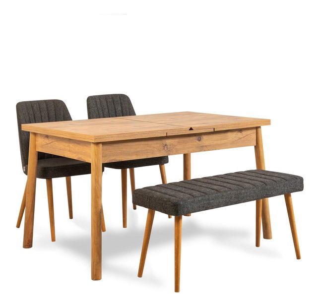 Jídelní set Vlasta 4 (borovice atlantická + antracit) (pro 4 osoby)