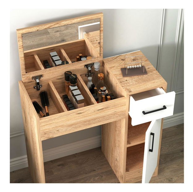 Toaletní stolek Nukela 2 (bílá + borovice atlantická)