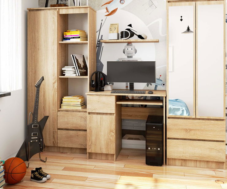 PC stolek Bhaskar (dub sonoma) (L)