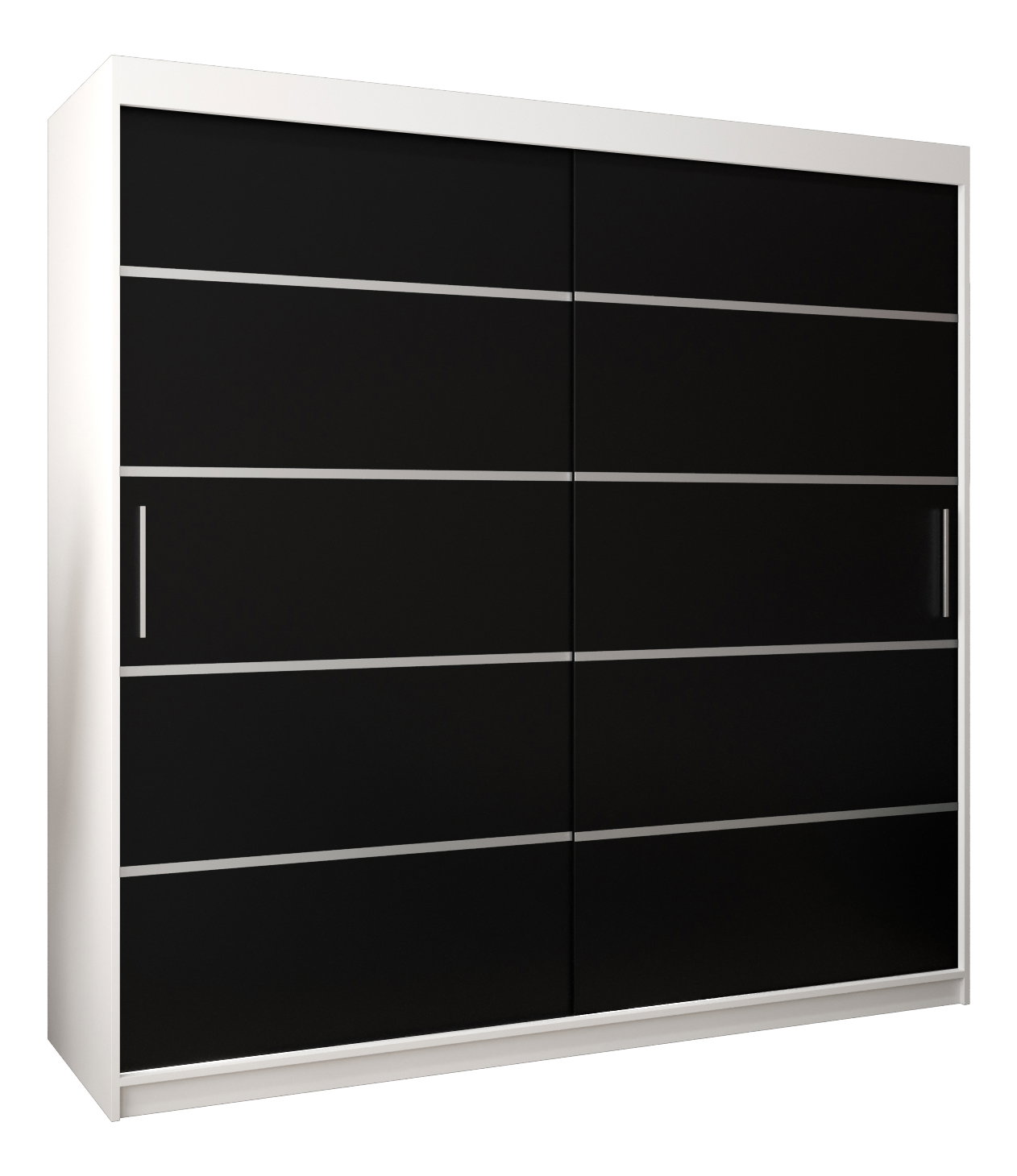 Šatní skříň 250 cm Verika 1 250 (bílá + černá)