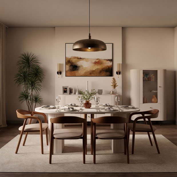 Rozkládací jídelní stůl Ovalina (béžová písková)