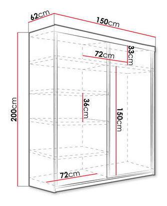 Šatní skříň Seharat 8/15cm (bílá)