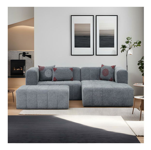 Rohová sedačka Beyzometta (P) (šedá)