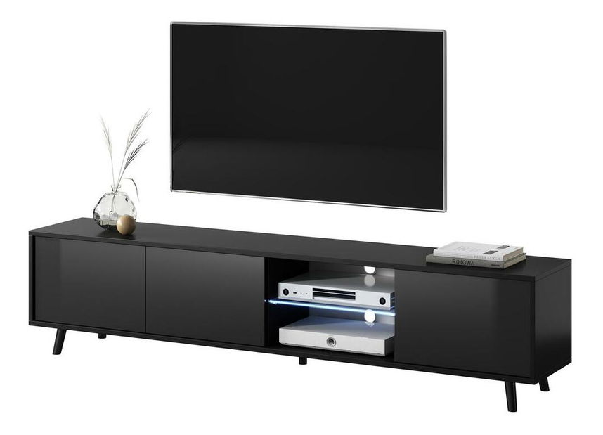 TV skříňka/stolek Gal (s osvětlením) (černá)