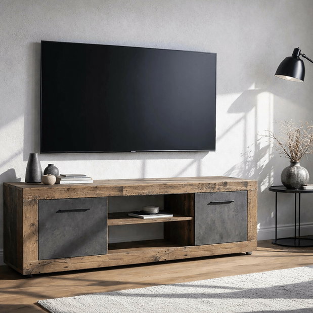 TV stolek/skříňka Blaho RTV (dub tmavý + grafit)