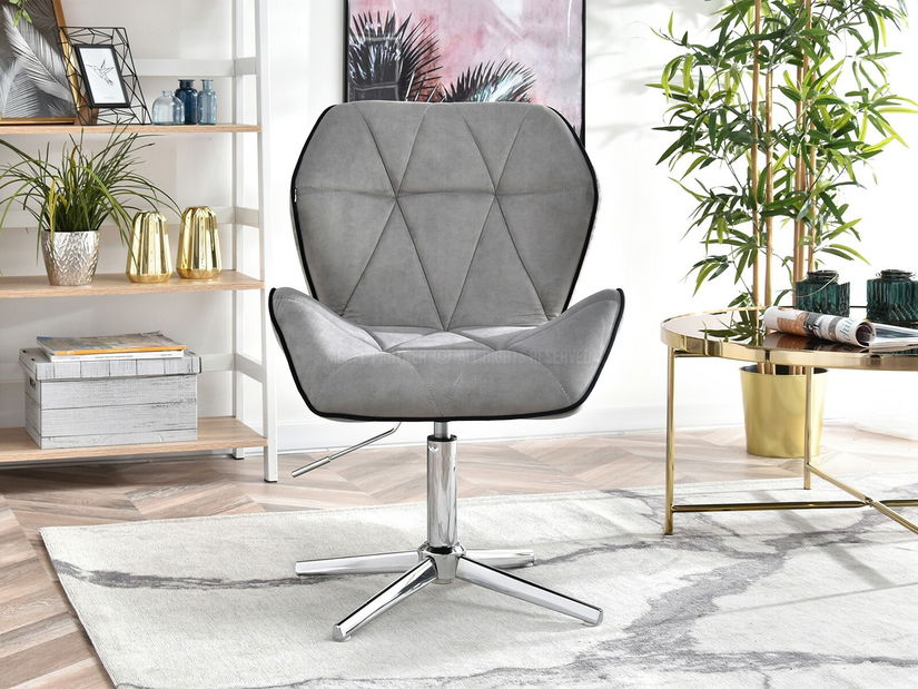 Křeslo Velma S (šedá + chromová)
