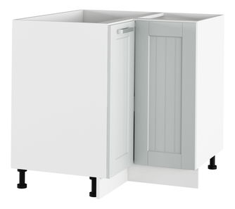 Rohová dolní kuchyňská skříňka Janne Typ 62 (světle šedá + bílá)