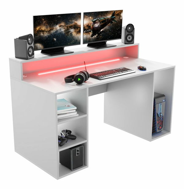 Herní pc stůl Endechor (bílá)