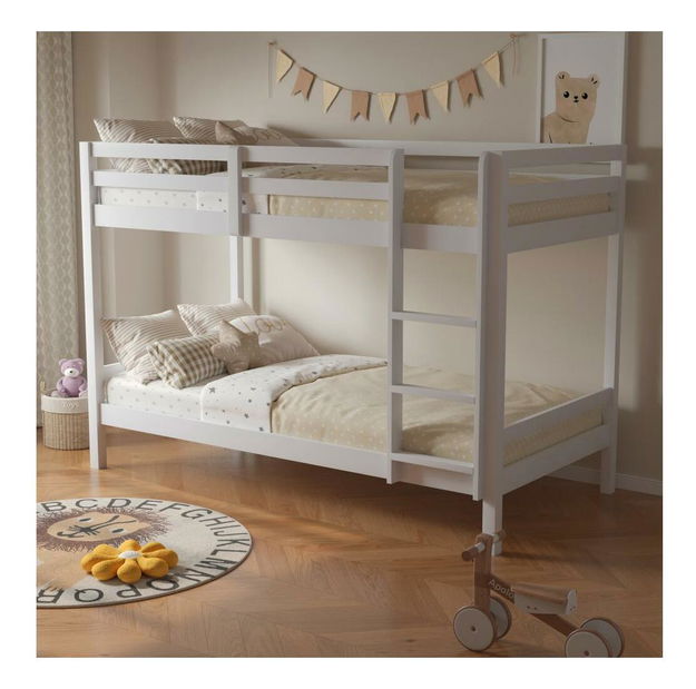 Dětská patrová postel 90 cm Invocato (bílá) (s roštem)