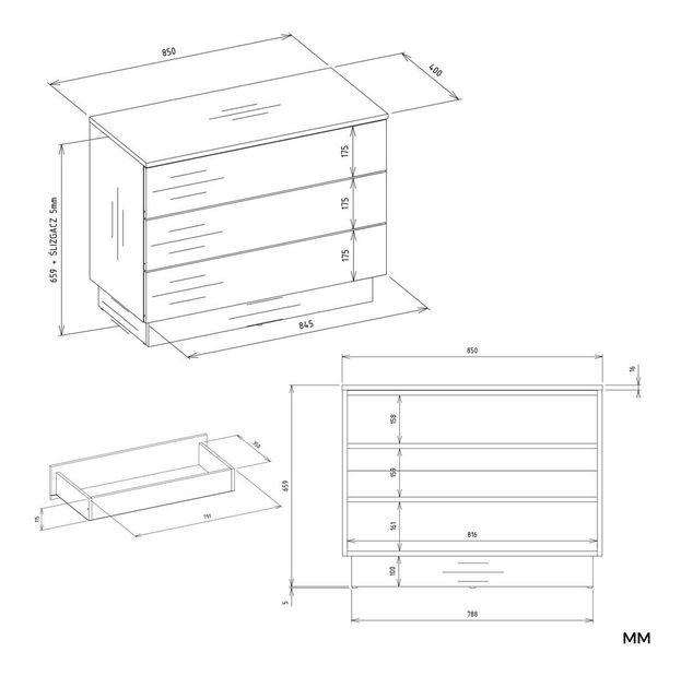 Komoda Ajuste 2 (kašmír)