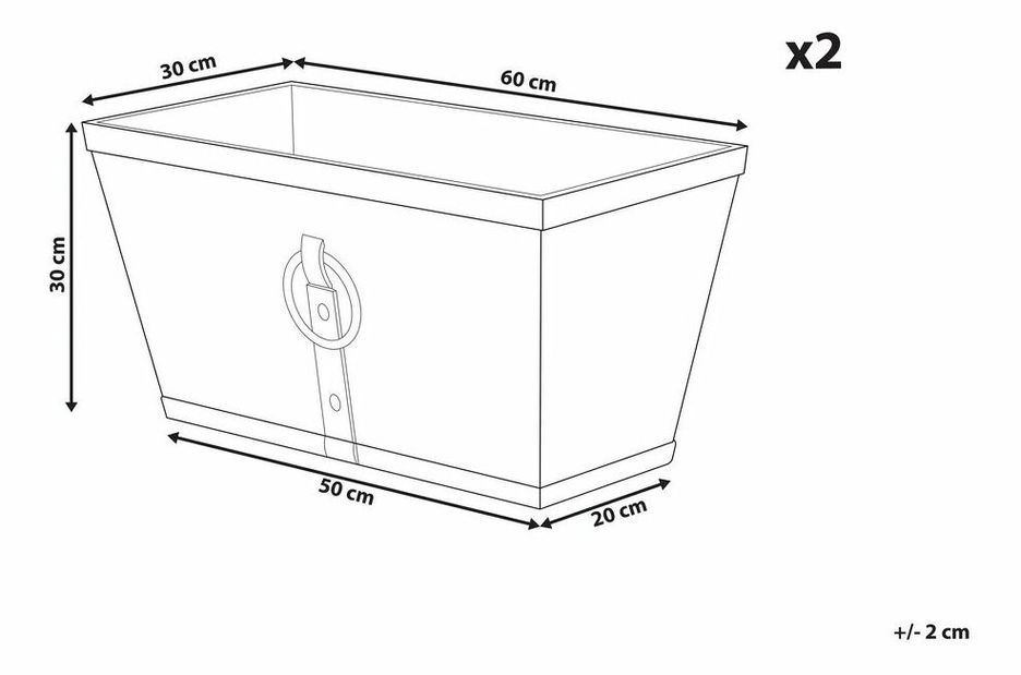 Sada 2 květináčů Piri (hnědá)