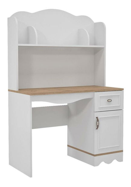 Psací stolek Timalo 2 (dub + bílá) *bazar