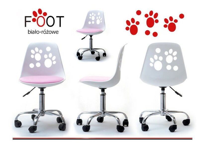 Dětská židle Footy (růžová + chromová)