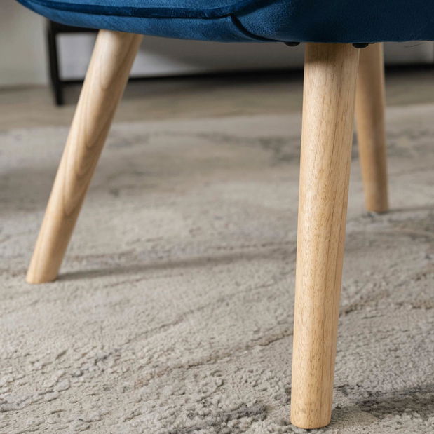 Křeslo s podnožkou Lombardi (námořnická modrá)