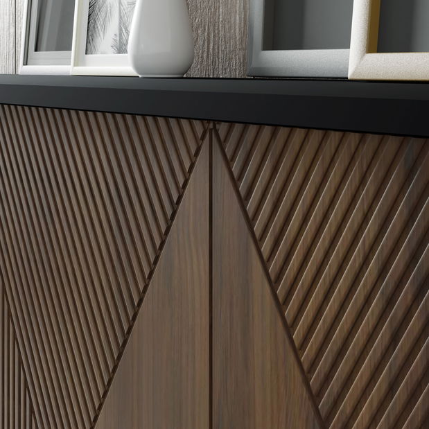 Konferenční stolek IV Wenty (bílá + dub catania + zlatá)