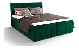 Manželská postel Boxspring 160 cm Barack Comfort (olivová) (s matrací a úložným prostorem)