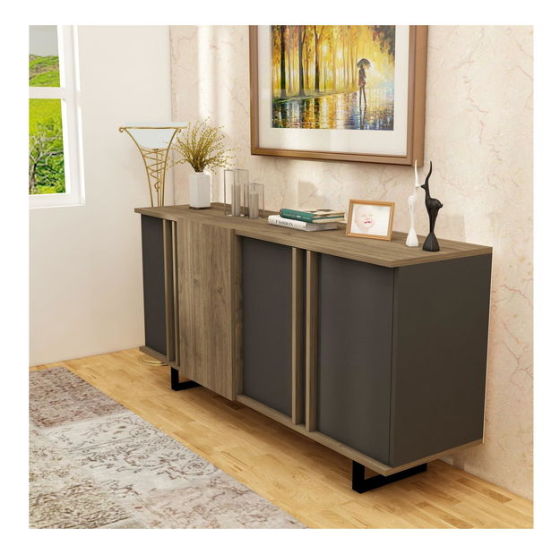 Konzolový stolek Notatu (ořech + antracit)