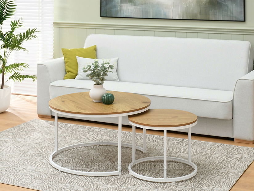 Konferenční stolek Klara (dub + bílá)