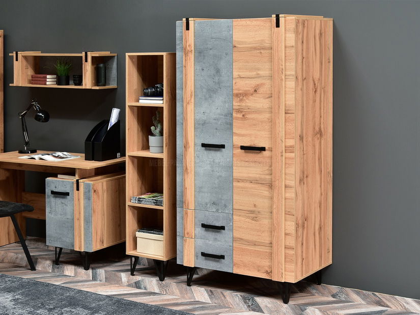 Obývací stěna Suspendera SH01 (dub + černá)