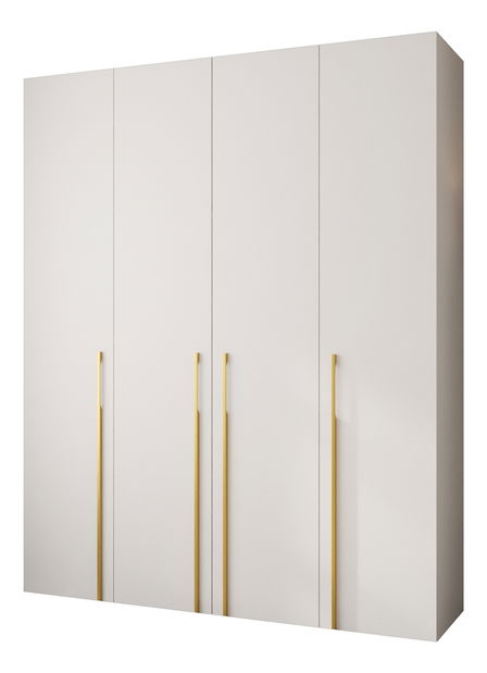 Šatní skříň 200 cm Carmela 50-3 (bílá + zlatá)