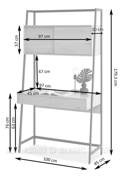 PC stolek Omega (dub + černá)