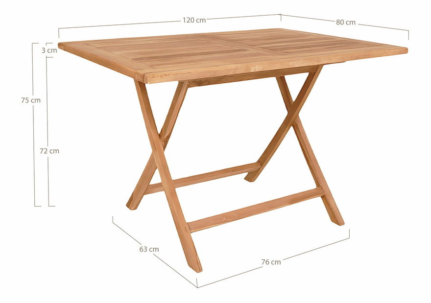 Zahradní stůl Orvoria 2 (teakové dřevo)