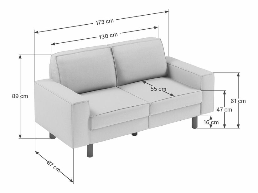 Pohovka třísedačka Spary 3 (petrolejová + ořech)