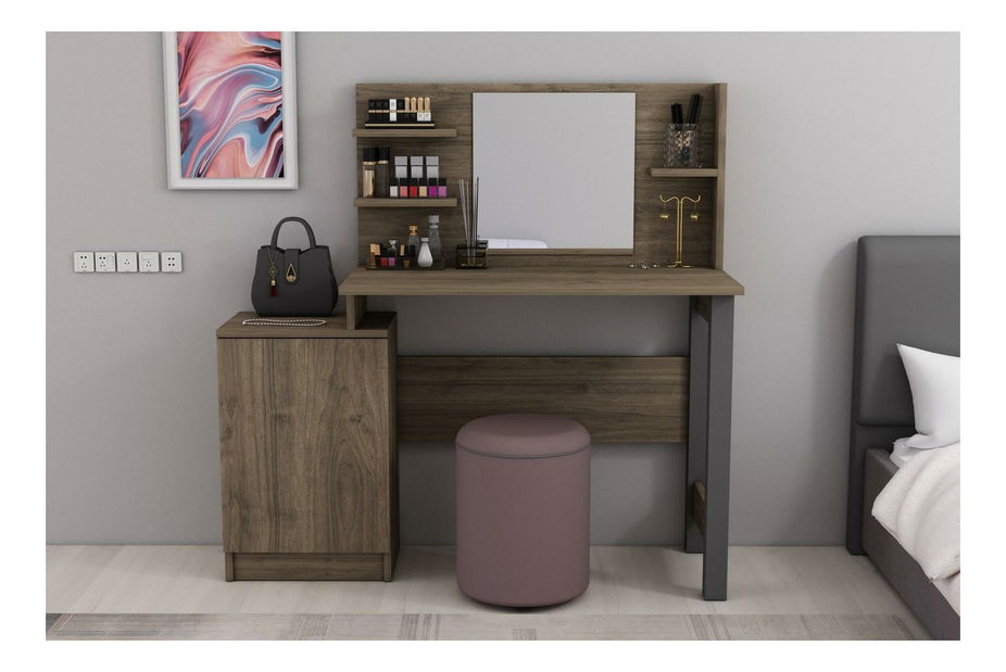 Toaletní stolek Jenna (ořech + antracit)