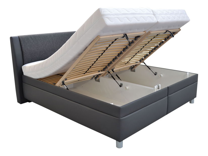 Manželská postel 180 cm Blanář Taranto (šedá) (s rošty a matracemi Nelly Plus)