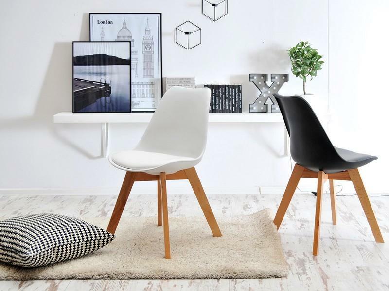 Židle Large Wood (bílá + černá)