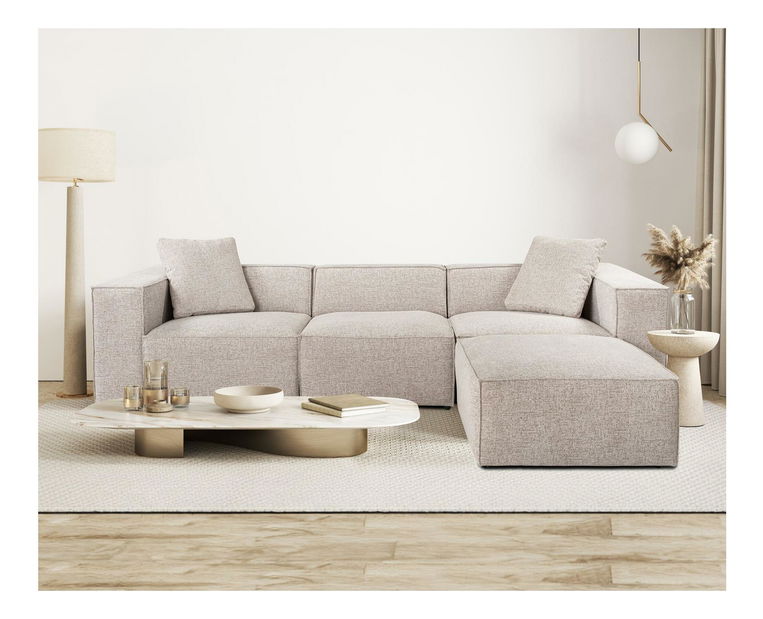 Rohová sedačka Lorella (světlá mocha)