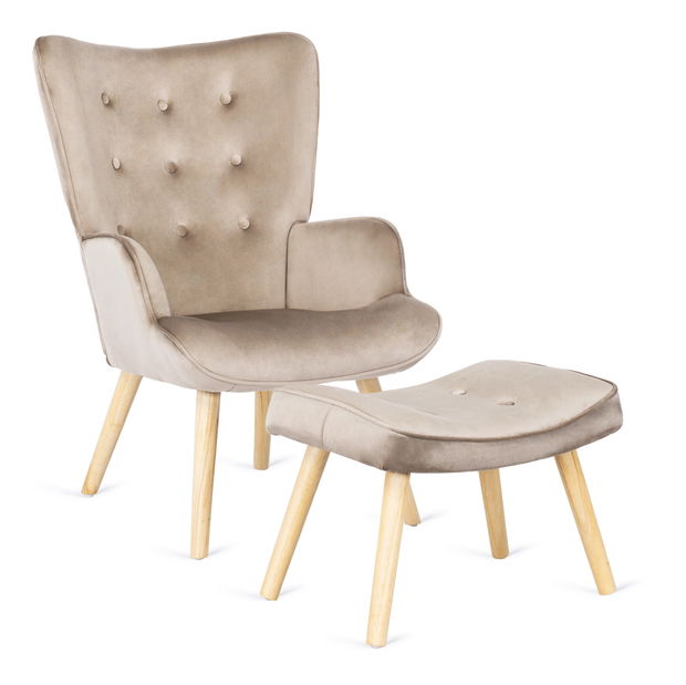  Křeslo s podnožkou Lombardi (béžová)