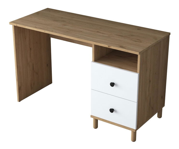 PC stolek Sikine 3 (ořech + bílá)