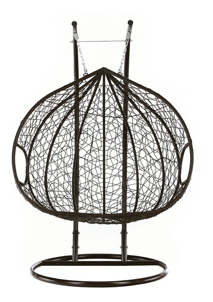 Závěsné houpací dvoukřeslo Dalvoa 2 (hnědá + krémová)