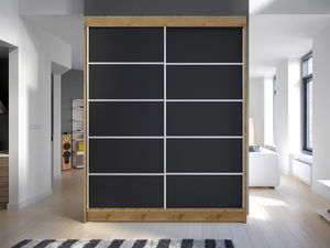 Šatníková skříň Chantal 4 (artisan + černá)