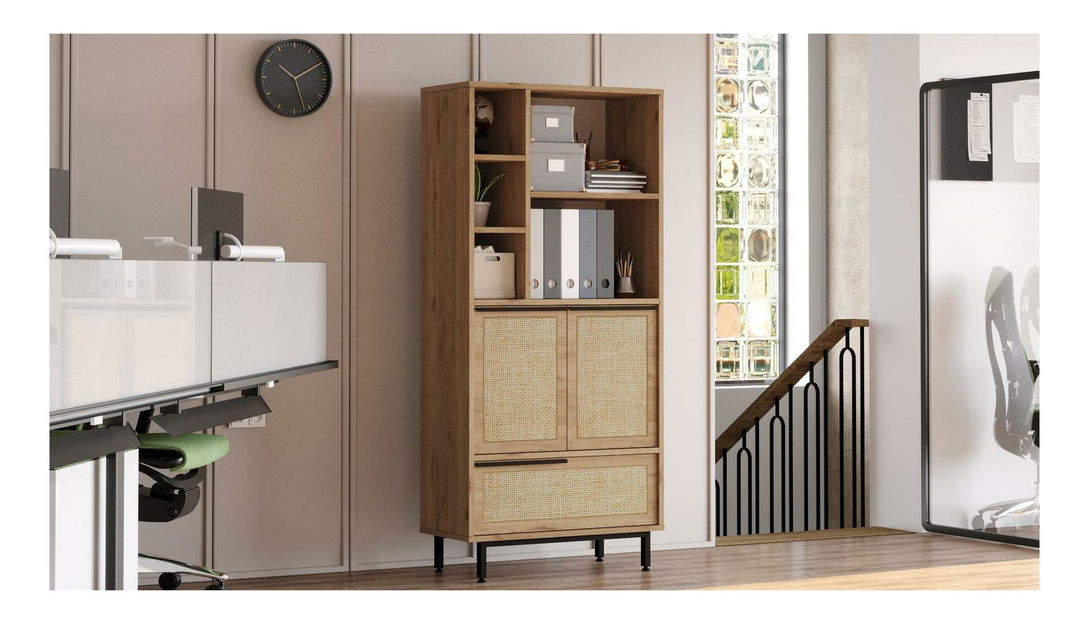 Kuchyňská skříňka Otto 9 B (ořech + dub + černá)