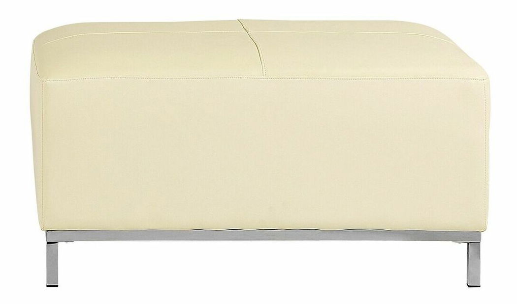 Kožená rohová sedací souprava Oulu (krémová) (s taburetem) (P)