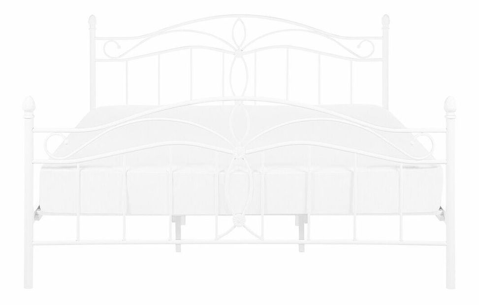 Manželská postel 180 cm ANTALIA (s roštem) (bílá)