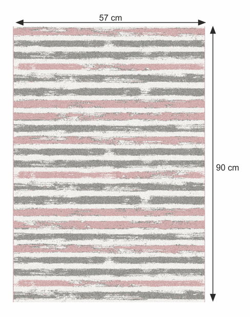 Koberec Kian 1 (růžová + šedá + bílá)