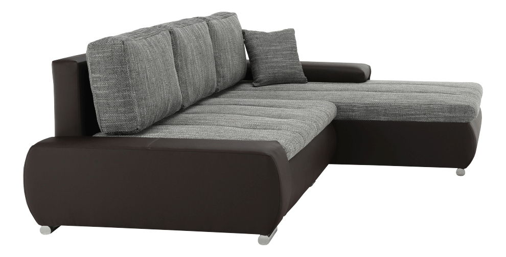 Rohová sedací souprava Gisoilp (hnědá + hnědošedá)