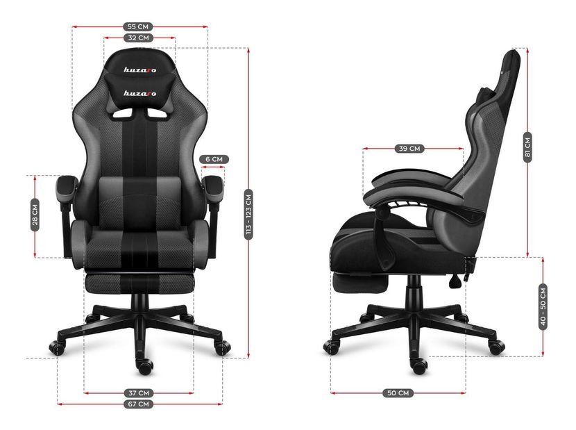 Herní křeslo Fusion 4.7 (černá + šedá)