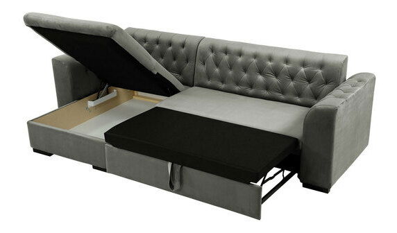 Rohová rozkládací pohovka Leon (L) (Magic Velvet 2221 + Magic Velvet 2221 + Senegal 823)