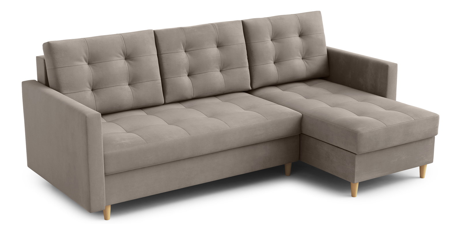 Rohová sedací souprava Divas (P) (tmavobéžová)