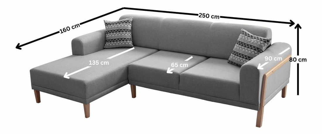 Rohová sedačka Lattino (antracit) (P)